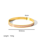 Fashion Minimalist Highlight Luxury 18k Gold Plated Geometric Bangles Tarnish Free Glossy Stainless Steel Bangle For Women Gifts