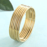 New Women Bangles For Women Indian Gold Silver Color Stainless Steel Multiple Layer Round Women Bracelet Wedding Jewelry Gifts