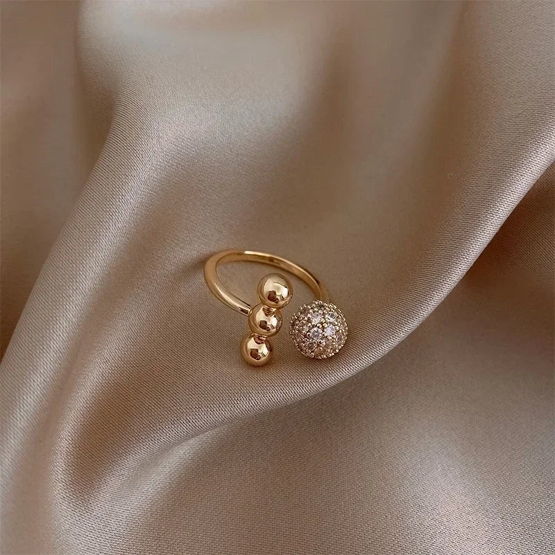 Rings For Women Irregular Hollow Opening Stainless Steel Gold Color Geometric Rings Fashion Simple Party Christmas Jewelry Gifts