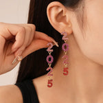 Women's Fashion Number 2025 Earrings Sparkling Rhinestone Drop Earrings Happy New Year Earrings for Party Banquet Ear Jewelry