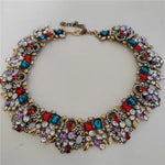 2025 New Fashion Crystal Rhinestones Large Collar Choker Necklace Earrings Women Jewelry Sets Indian Statement Wedding Necklace