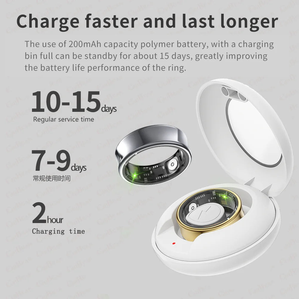 Smart Ring Video Page Turning Remote photography 5ATM Waterproof Heart Rate Monitor Sport Tracker Smartring 2024 New