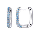  Gold Filled Hoop Drop Earrings Set for Women Ear Cuff Blue Zircon Enamel Dangle Earrings 2023 Fashion Jewelry Wholesale