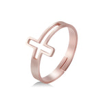 2025 Trend Cross Ring Gold Color Open Finger Rings for Women Christian Jesus Stainless Steel Jewelry Friends Gifts New