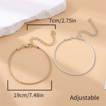 Sparkling Gold Color Silver Color Metal Chain Anklets For Women Temperament Light Luxury Shiny Ankle Bracelet Party Foot Jewelry