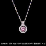 High Grade Round Zircon Jewelry Set Trendy Popular Stainless Steel Pendant Necklace Stud Earrings Party Gifts For Women Girls