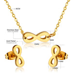 Korean Tiny Jewelry Sets For Women Wedding Party Stainless Steel No Fade Pendant Necklaces And Stud Earrings Jewelry Gifts