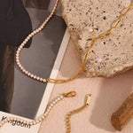 Zircon Chain Splicing Paper Clip Bracelet 18K Gold Plated Women's Earrings 316L Stainless Steel Accessories