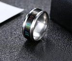 Smart Temperature Measuring Ring for Men and Women Multifunctional Titanium Steel Color Changing Waterproof Jewelry