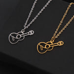 Stainless Steel Jewelry Musical Instrument Guitar Pendant Necklace for Women Men Chain Necklace Birthday Party Gift 2025