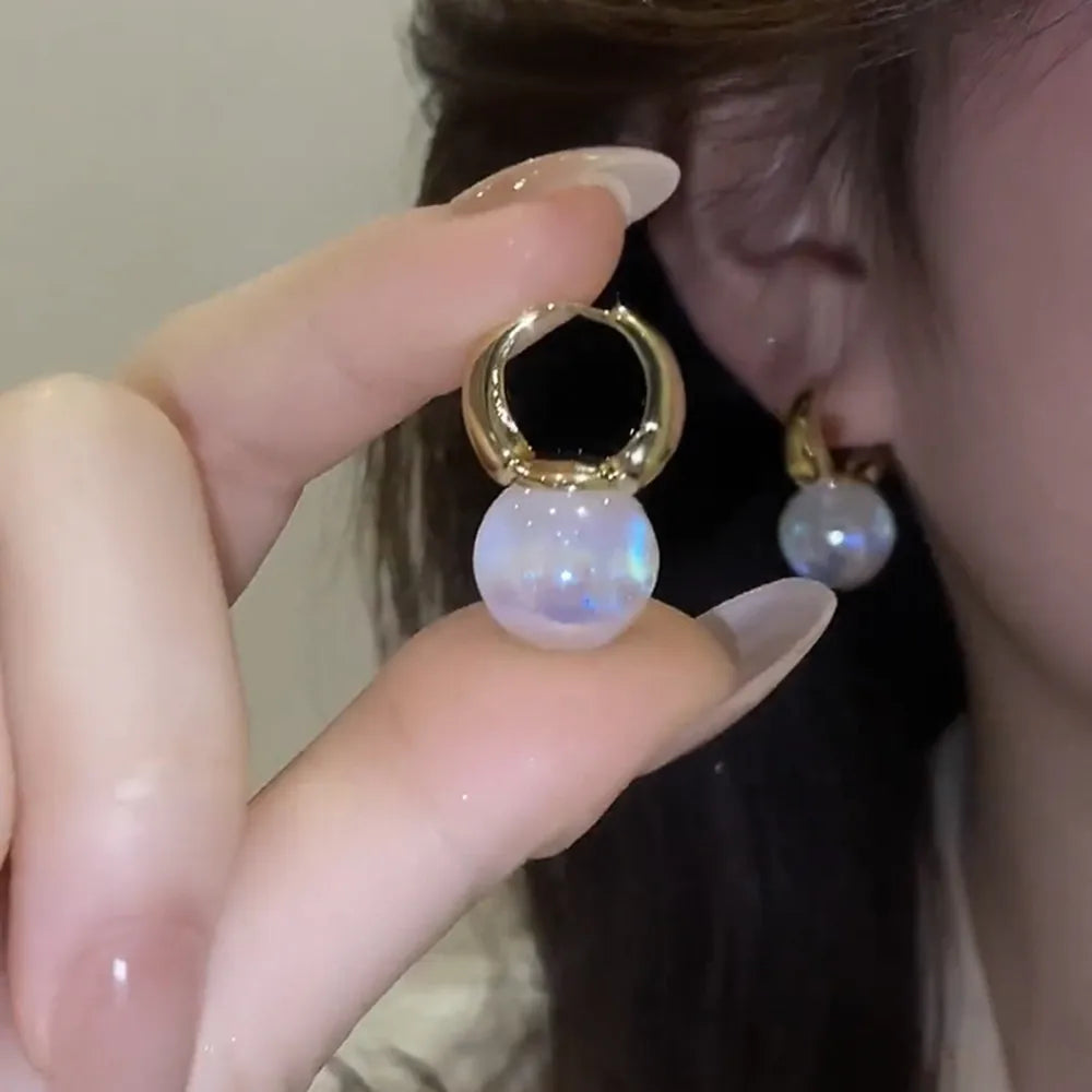 2025 New Inlaid Rhinestone Pearl Stud Earrings Women Personality Fashion Unique Design Earrings Wedding Jewelry Birthday Gift