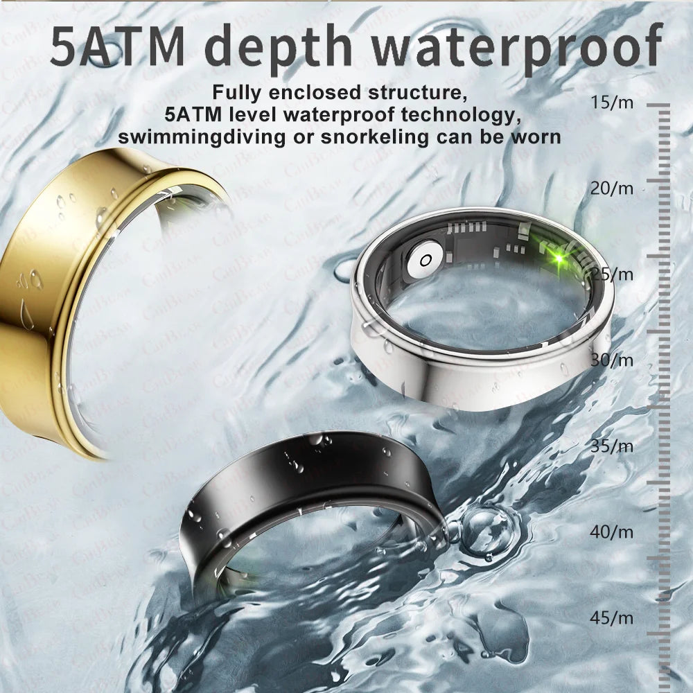 Smart Ring Video Page Turning Remote photography 5ATM Waterproof Heart Rate Monitor Sport Tracker Smartring 2024 New