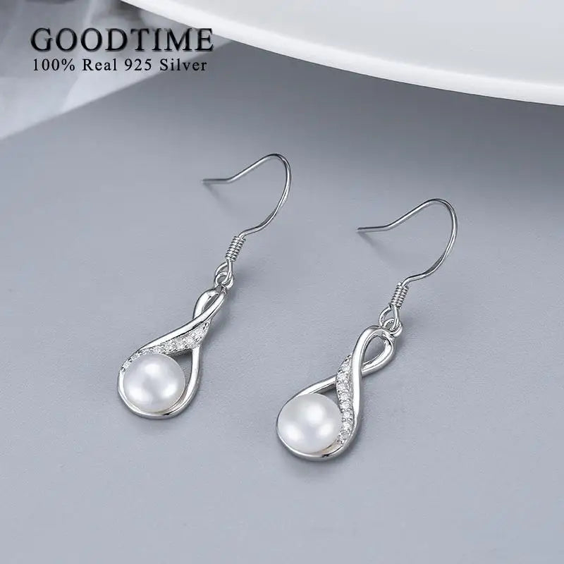 Fashion Women 100% 925 Sterling Silver Freshwater Pearl Jewelry Set Accessories Gift For Bride Wedding Party