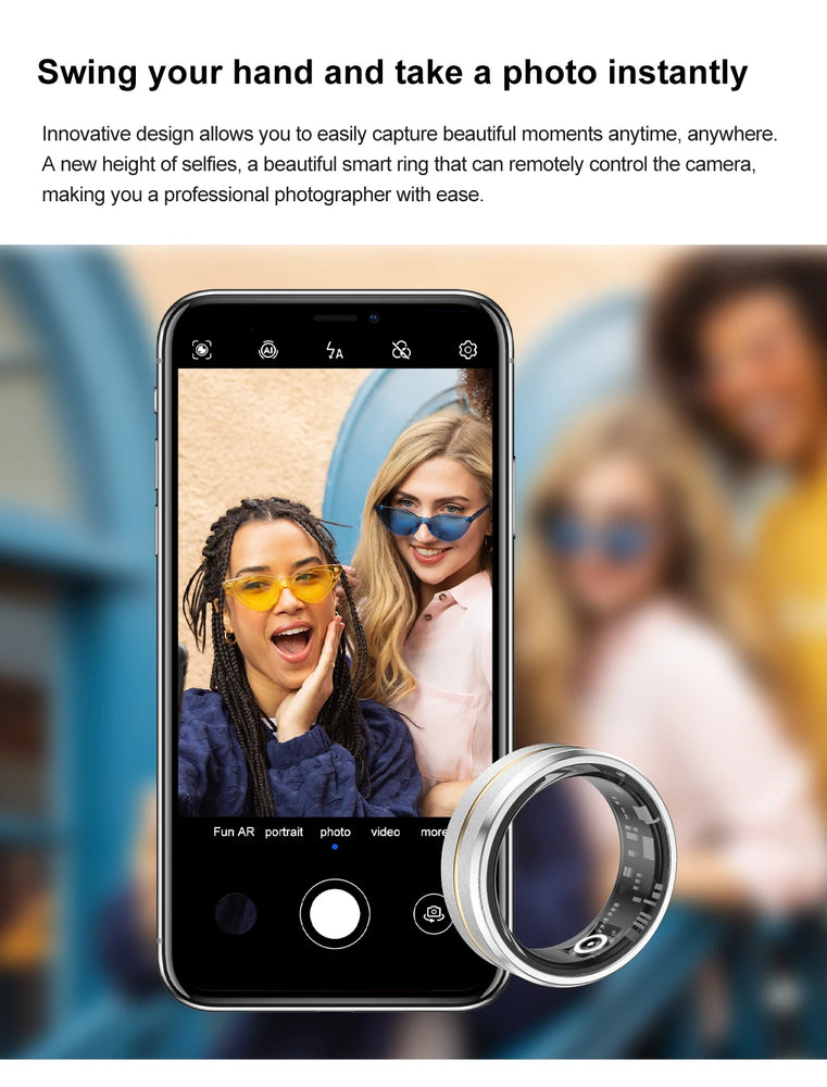 Smart Ring Sports Ring Fitness Tracker Grade Titanium Steel Shell Health Monitoring Waterproof