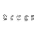 This set includes five pieces of vintage-style gold color leaf ear cuffs that do not require piercing, designed as fake cartilage clip earrings suitable for both women and men who appreciate creative and trendy jewelry pieces.