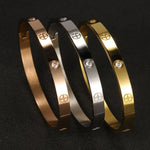 Stainless Steel Cuff Bracelets Bangles For Women Fashion Jewelry Charm Jewelry Accessories Crystal Bracelet love