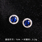 High Grade Round Zircon Jewelry Set Trendy Popular Stainless Steel Pendant Necklace Stud Earrings Party Gifts For Women Girls
