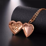 Heart Frame Memory Locket Pendant Necklace