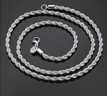 16-24inch for women men Beautiful fashion 925 Sterling Silver charm 4MM Rope Chain Necklace fit pendant high quality jewelry