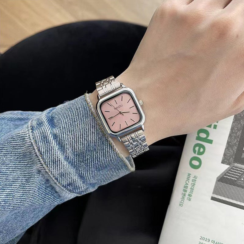 Minimalist Square Steel Mesh Watch