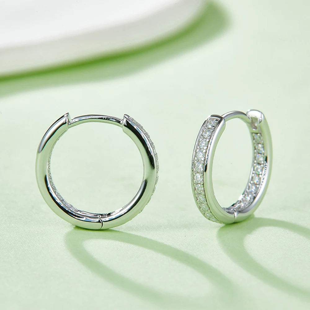 925 Sterling Silver Hoop Earrings Tiny Cartilage Earring Moissanite Cuff Huggie Earrings Mini Hoops Earrings