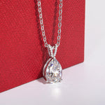 14K White Gold 2 Carat Pear Teardrop Cut D Color Moissanite Diamond Necklace With Certificate Jewelry