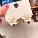 925 Silver Needle Crystal Pearl Leaf Flower Earrings For Women Jewelry 2024 Trending New Fresh Rural Style Stud Earrings Gift