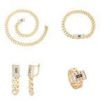 Original new Monaco necklace bracelet Monacoring Monaco earrings four-piece set inlaid zircon copper material supports wholesal
