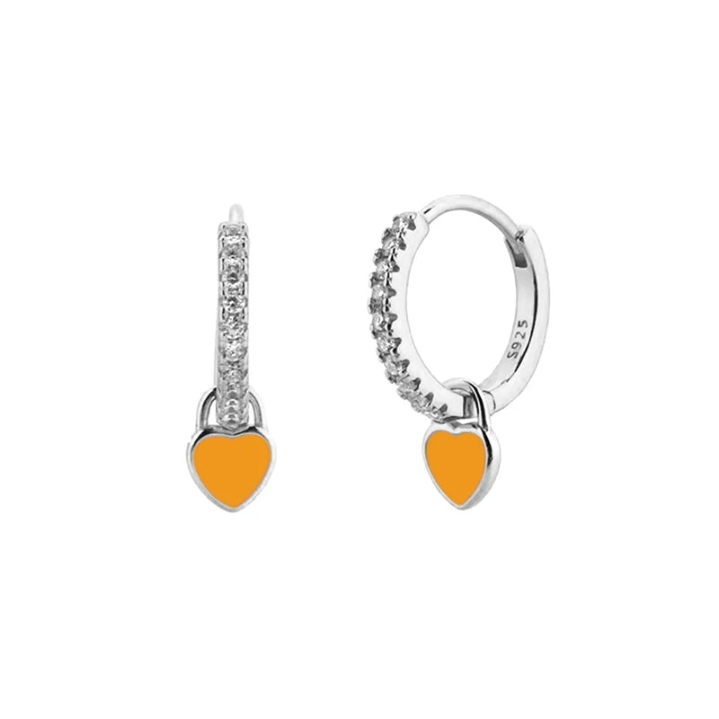  Gold Filled Hoop Drop Earrings Set for Women Ear Cuff Blue Zircon Enamel Dangle Earrings 2023 Fashion Jewelry Wholesale