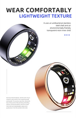 2024 New R11M Smart Ring Heart Rate Health Sleep Monitoring IP68 Waterproof Multi-sport Modes Titanium Steel Shell Ring