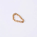 3mm Thick Chunky Chain Ring Cuban Curb Link Gold Color Filled Stainless Steel Stylish Ring for Women Girls Jewelery