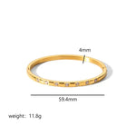 Fashion Minimalist Highlight Luxury 18k Gold Plated Geometric Bangles Tarnish Free Glossy Stainless Steel Bangle For Women Gifts