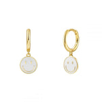  Gold Filled Hoop Drop Earrings Set for Women Ear Cuff Blue Zircon Enamel Dangle Earrings 2023 Fashion Jewelry Wholesale