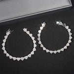 D VVS1 All Moissanite Heart Bracelet Necklace 925 Sterling Silver Prom Party Fine Jewelry with GRA Bracelets for Women