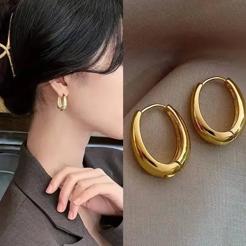 Stylish Metal Drop Earrings for women, perfect for adding a touch of vintage charm to any outfit. These classic Hoop Earrings are ideal for parties, weddings, or as a thoughtful jewelry gift. Shop now and elevate your accessory game.