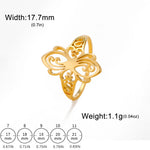 Filigree Ring Stainless Steel Gold Color Elegant Finger Rings Women Bohemian Jewelry Wedding Band Gift Wholesale