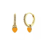  Gold Filled Hoop Drop Earrings Set for Women Ear Cuff Blue Zircon Enamel Dangle Earrings 2023 Fashion Jewelry Wholesale