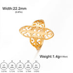 Filigree Ring Stainless Steel Gold Color Elegant Finger Rings Women Bohemian Jewelry Wedding Band Gift Wholesale