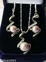 New Style Hot sale Pink pearl Jewellery necklace earring set Fashion Wedding Party Jewellery