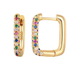  Gold Filled Hoop Drop Earrings Set for Women Ear Cuff Blue Zircon Enamel Dangle Earrings 2023 Fashion Jewelry Wholesale