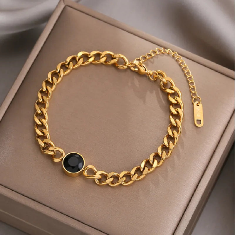  A stylish and elegant choice, this fashion link chain bangle bracelet is crafted from 316L stainless steel. The bracelet showcases a beautiful gold color, adding a touch of sophistication to any outfit. It makes for a thoughtful gift for girls who appreciate fine jewelry.