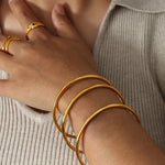 Simple Round Aperture Women's Stainless Steel Bracelet Girlfriend Gift Italian Bracelet Accessories Girl Gift Hot Sale