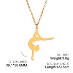 Rhythmic Gymnastics Necklace Women Trend 2025 Gymnast Stainless Steel Jewelry BFF Dancer Girl Sport Accessories Mother Day Gift