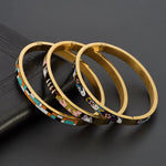 6mm Enamel Stainless Steel Fashion OL Charm Bangles Jewelry Gift Women Girls Wedding Party Cuff Fashion Bangles