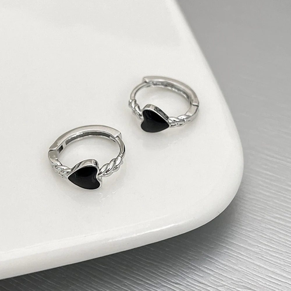 Minimalist Ear Clip Statement Piece Unique Earrings Must Have Earrings Black Heart Clip Earrings Elegant Beautifully Versatile