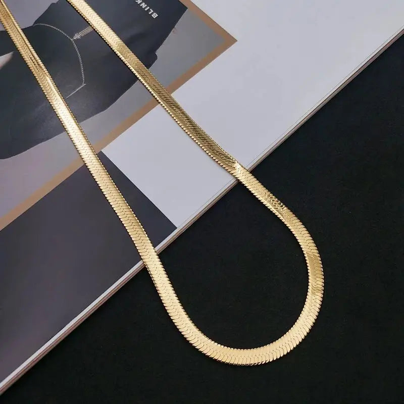 New in Gold 18 k 18/20/22/24 Inch 4MM Blade Men Women's Chain Necklace Luxury Designer Jewelry Jewellery