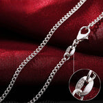 925 Sterling Silver 16/18/20/22/24/26/28/30 Inch 2mm Side Chain Necklace For Women Man Fashion Wedding Charm Jewelry