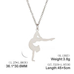 Rhythmic Gymnastics Necklace Women Trend 2025 Gymnast Stainless Steel Jewelry BFF Dancer Girl Sport Accessories Mother Day Gift