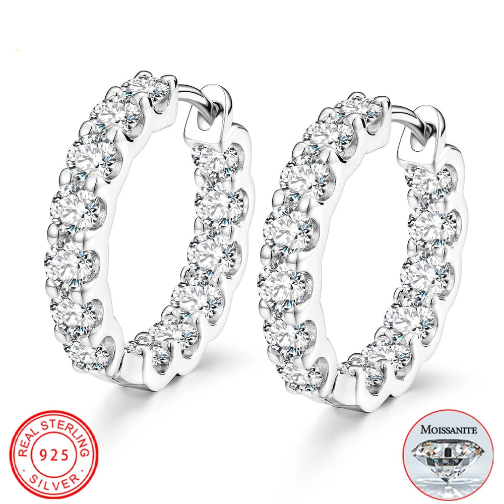 Classic Clip Earrings For Women S925 Sterling Silver  Moissanite Earring Fine Jewelry