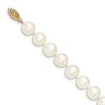 14 Karat Yellow Gold 9-10mm White Near Round Freshwater Cultured Pearl Necklace